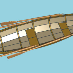 Лодка двух-парка с размерами 4,72*1,16*0,6 метра