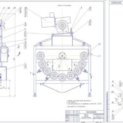 Сборочный чертеж машины моечной щёточного типа МШТ
