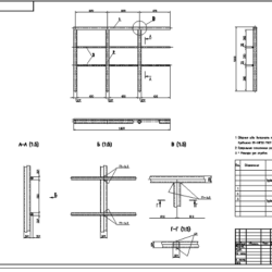 Деталировочный чертеж (КМД) модуля ограждения из квадратных труб длинной 1.5 м