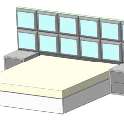 Кровать с подъемным механизмом и прикроватными тумбочками