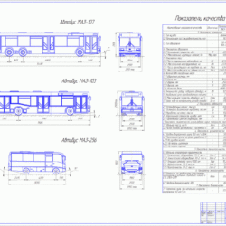 Схемы автобусов МАЗ-107. МАЗ-103. МАЗ-256.