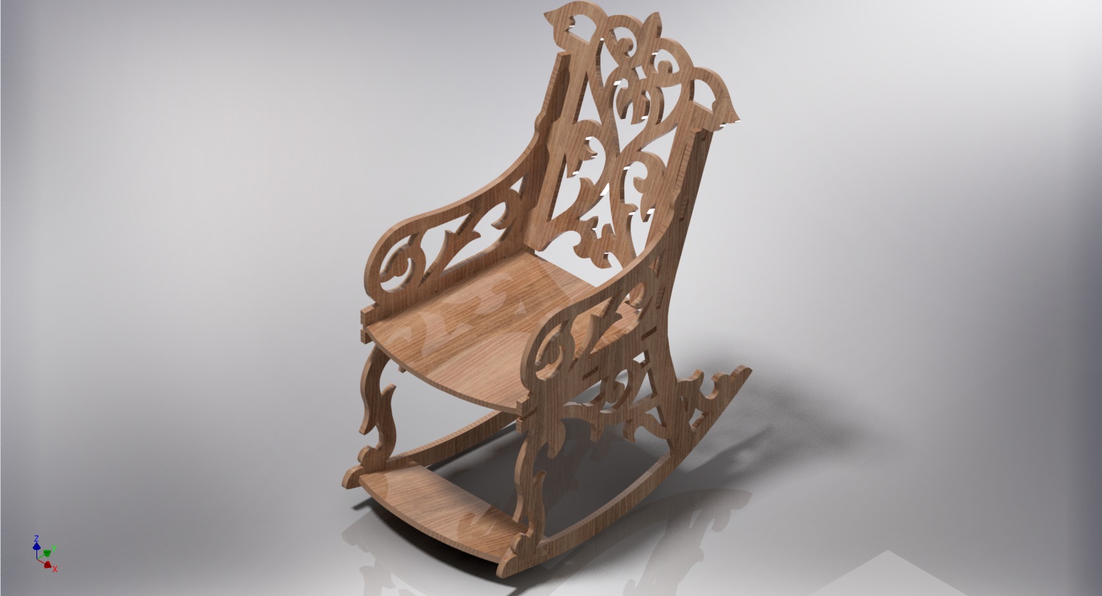 Кресло-качалка из березовой фанеры для взрослых