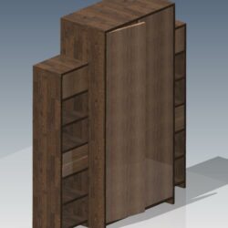 3d модель шкафа со стеллажами по бокам из плиты 29мм