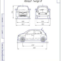 Чертеж общий вид Renault Twingo III 2014 г.в.