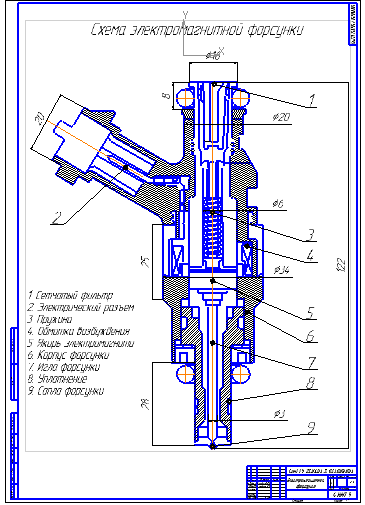 Тройник форсунки чертеж