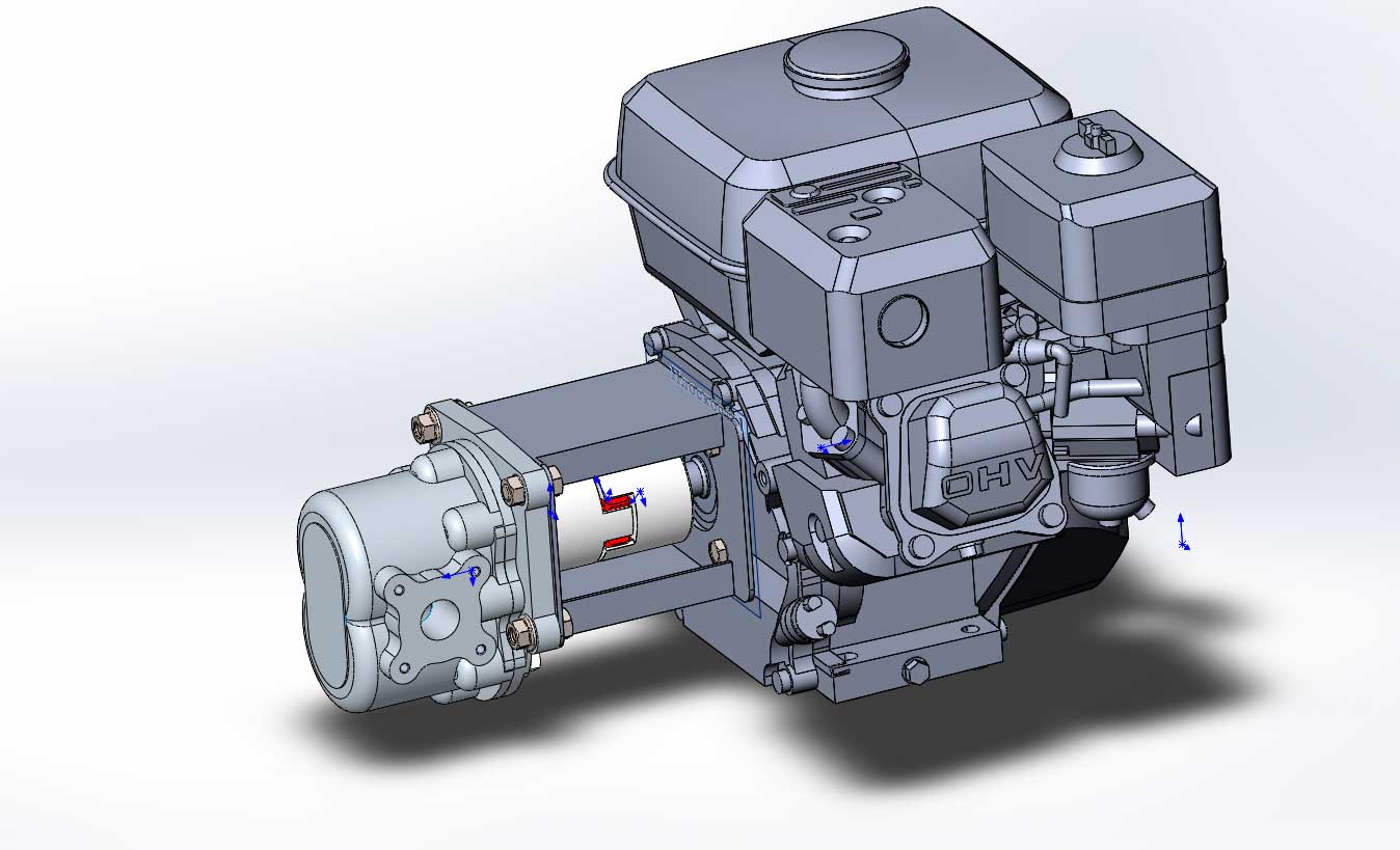 Насосный агрегат в составе двигатель Honda GX-160 и гидронасос НШ 32 .