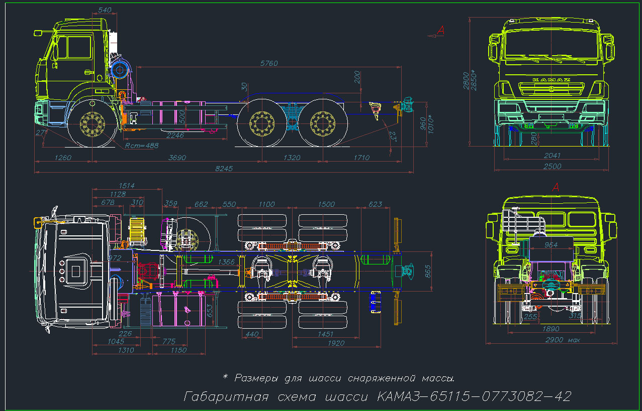 Камаз 65115 чертеж dwg