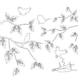 Рисунок "птицы на ветках" и "шашлык" (.frw) (.dxf)