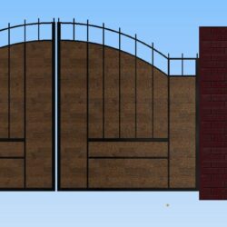 Ворота въездные распашные аркой 3м