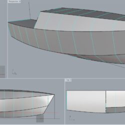 Теоретический чертеж и 3D модель швертбота "Лучина"