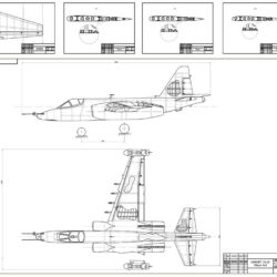 Общий вид и руль высоты самолета Су-25