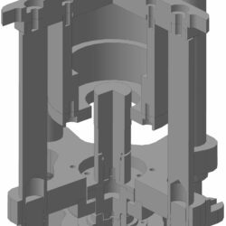 3d модель штампа для изготовления детали "Корпус подшипника" роликового конвейера из стального листа