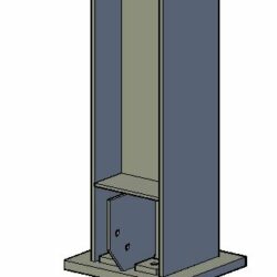 Модель колонны металлического каркаса с опорными полками и фасонками
