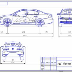 Габаритный чертеж VW Passat B7