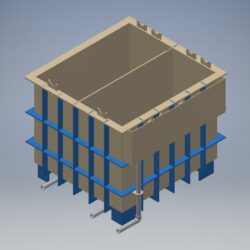 Параметрическая 3D модель ванны гальванической из полипропилена с расчетом на прочность