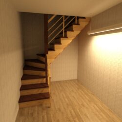 Деревянная лестница Г-образная