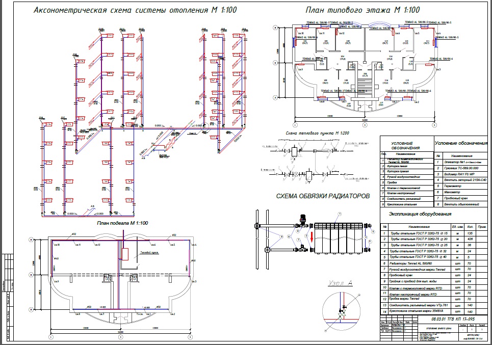 Проектирование системы отопления 5-ти этажного жилого дома - Чертежи, 3D  Модели, Проекты, Теплоснабжение