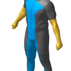 Модель человека в каске (полноразмерная для визуализации моделей на фоне человека в полный рост)