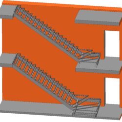 Металлокаркас лестницы под монолит (общий вид)