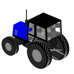 Трактор МТЗ-80.2 с задней навеской и лонжеронами (упрощёно)
