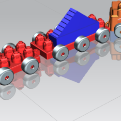 3D модель детская игрушка "Паровозик с вагонами"