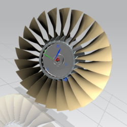 3D модель 1 ступени компрессора низкого давления двигателя Р-95
