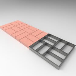 Опалубка для заливки бетонной плитки размерами 490х490х56мм из полосы и шестигранника