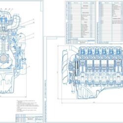 Чертеж дизельного двигателя ЯМЗ 650
