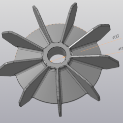 3D модель крыльчатки электродвигателя