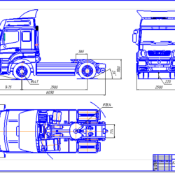 Чертеж общего вида грузового автомобиля КАМАЗ-5490