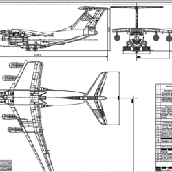 Общий вид самолета ИЛ-76МД со спецификацией (общая характеристика)