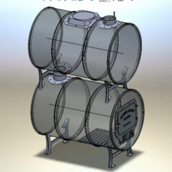 Печь "Barrel stove" из бочки 200л