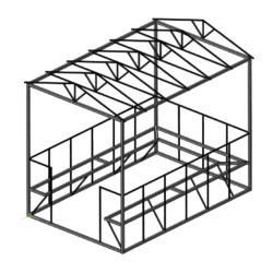3D модель металлоконструкции беседки 3х2х2,6