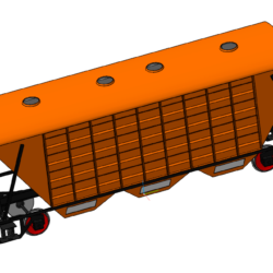 3D Модель вагон-хоппер 11-739