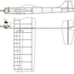 Классическая кордовая модель самолета  с двигателем КМД