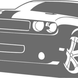 Dodge Challenger рисунок плазменной резки