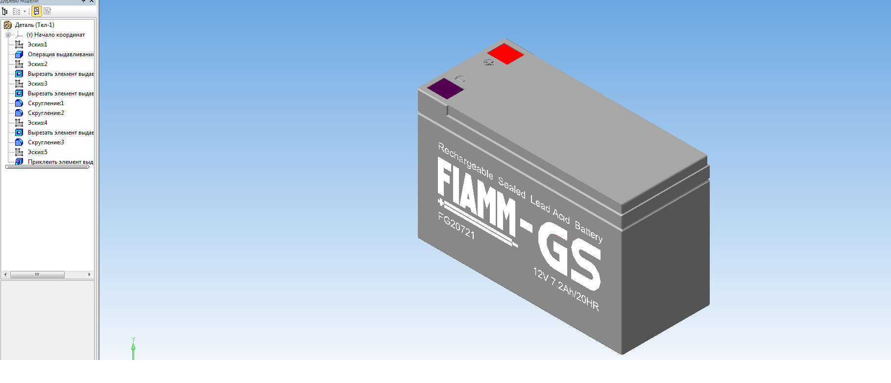  FIAMM FG 20721 - Чертежи, 3D Модели, Проекты .