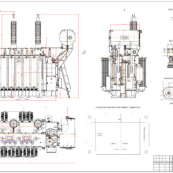 Габаритный чертеж силового трансформатора ТРДН-63000/220-У1