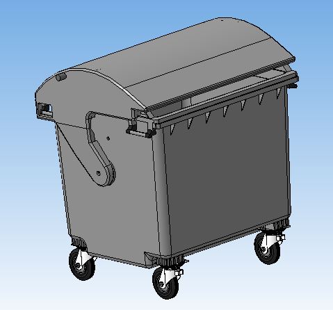 Крышка мусорного контейнера 1100. Контейнер КМЗ 3d модель. Компас 3d мусорный бак. Мусорные контейнеры модель.