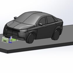 Лада Веста 3-Д модель упрощенная для проверки коэффициента сопротивления воздуха