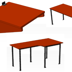 3D модели стола и полки из интерьера сторожевого корабля
