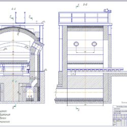 Печь термическая газовая с выкатным подом (чертеж к дипломному проекту - 1 шт.)
