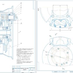 Сборочный чертеж переднего дискового тормоза УАЗ-3163
