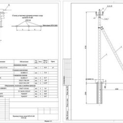 Промежуточная и угловая промежуточная деревянные опоры ВЛЗ-10кВ