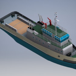 3D модель портового буксира проект 1547
