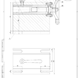 Сборочный чертеж и спецификация задняя бабка для приспособления фрезерного для обработки валика подъемника