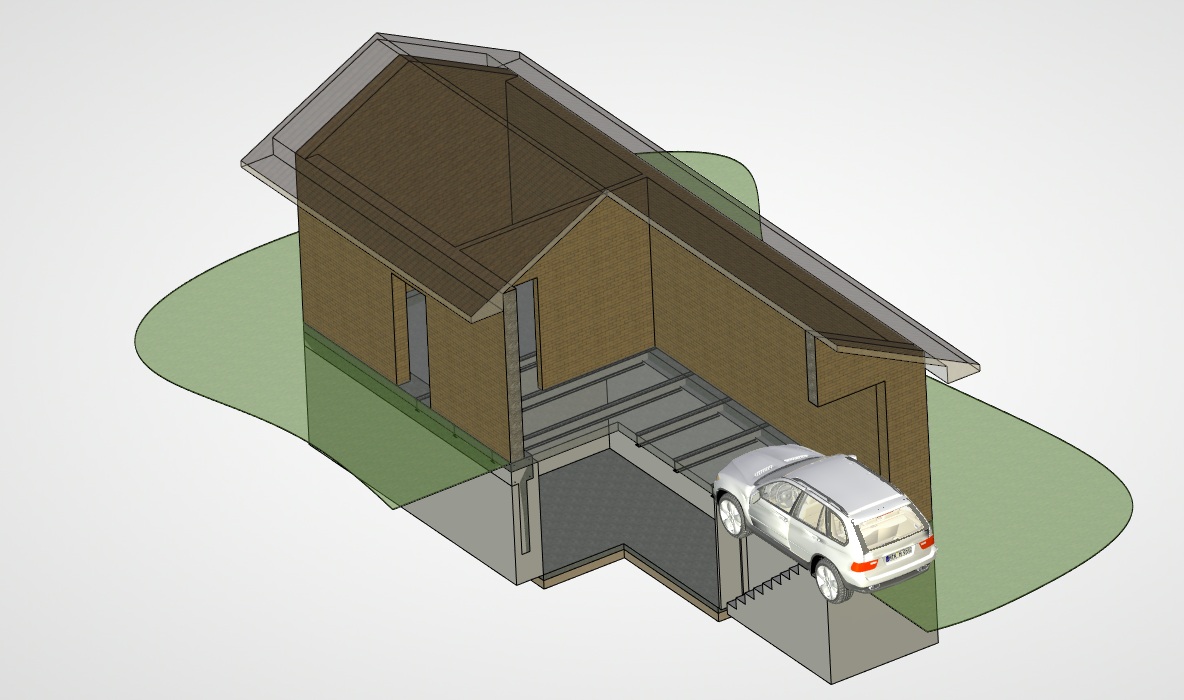 Проект гаража на 2 машины с мастерской и погребом
