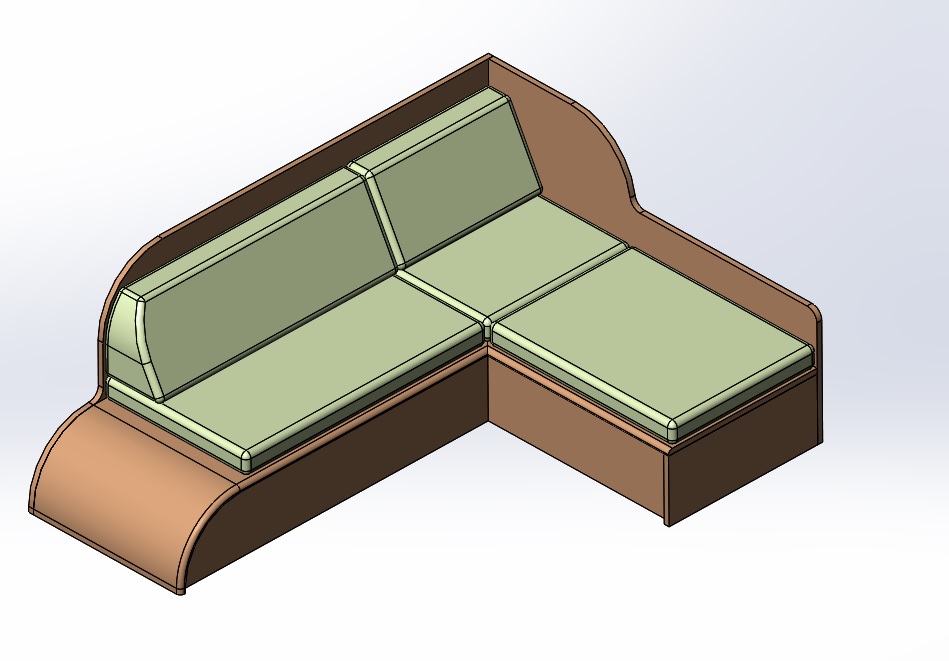 Нарисовать 3д диван