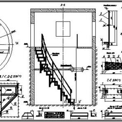 Винтовая лестница для схода с отм. 0.000 на отм -5.000