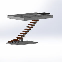 Лестница на одном косоуре с поворотными ступенями